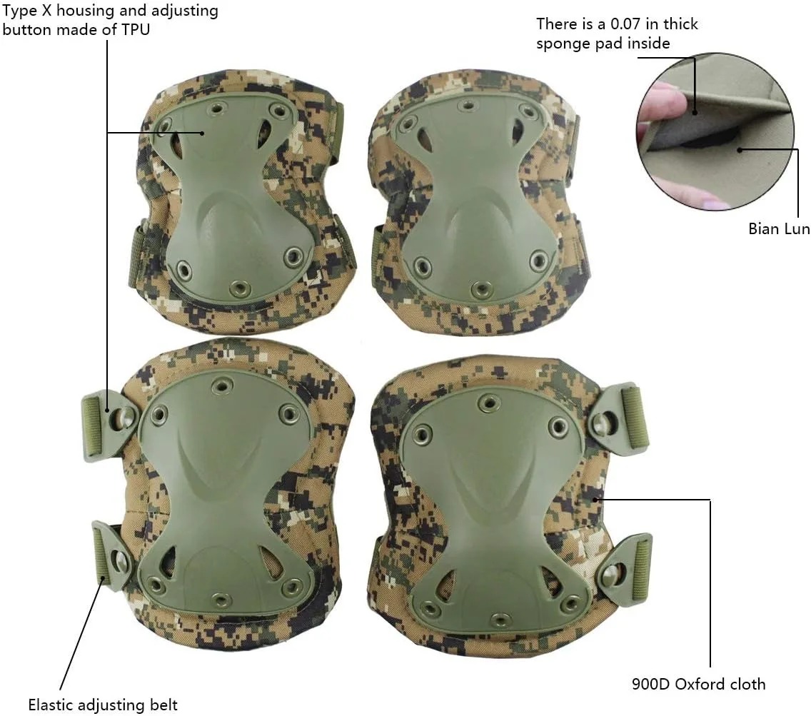 4PCS Tactical Knee Elbow Pads, – обзор и цена Knee Guard Hard